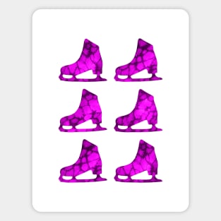 Watercolor Figure Skates (Purple) Magnet